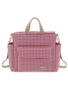 BOLSO MATERNAL PACK VICHY ROJO 16X43X37 CM