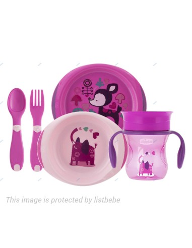 SET COMPLETO COMIDA ROSA 12M+